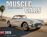 2026 American Muscle Cars Illustrated Wall Calendar
